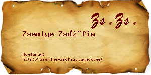 Zsemlye Zsófia névjegykártya