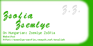 zsofia zsemlye business card
